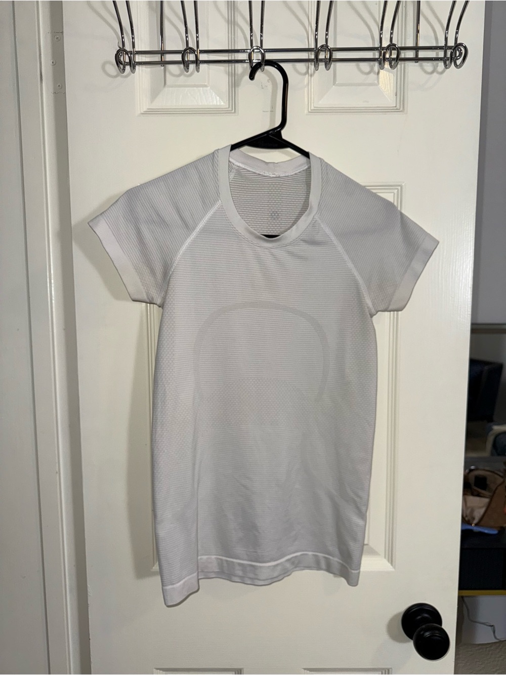White/Off White Short Sleeve Athletic Tee
